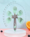 Baby Twist Spoon Fork Set with Travel Case Easy Grip Bendable Toddler Training Set Mint Green